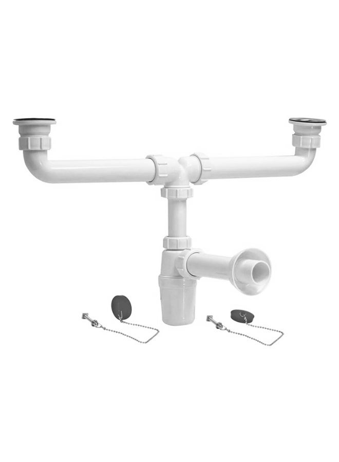 NFS-506 1-1/2" Novex Basin Drainer Double Bottle Trap – PVC, Durable & Leak-Proof